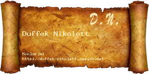 Duffek Nikolett névjegykártya