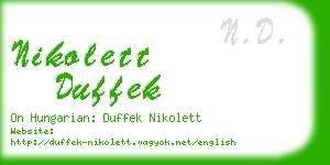 nikolett duffek business card